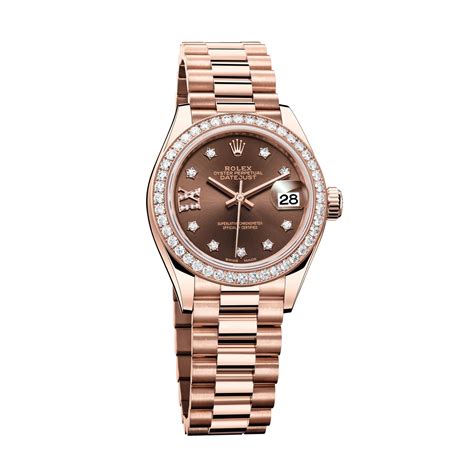 rolex oyster 28mm everose gold and diamonds green face|Rolex mother of pearl watch.